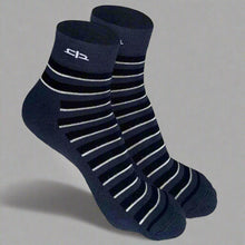 Load image into Gallery viewer, Heelium Bamboo Stripe Quarter Socks - 2 Pairs