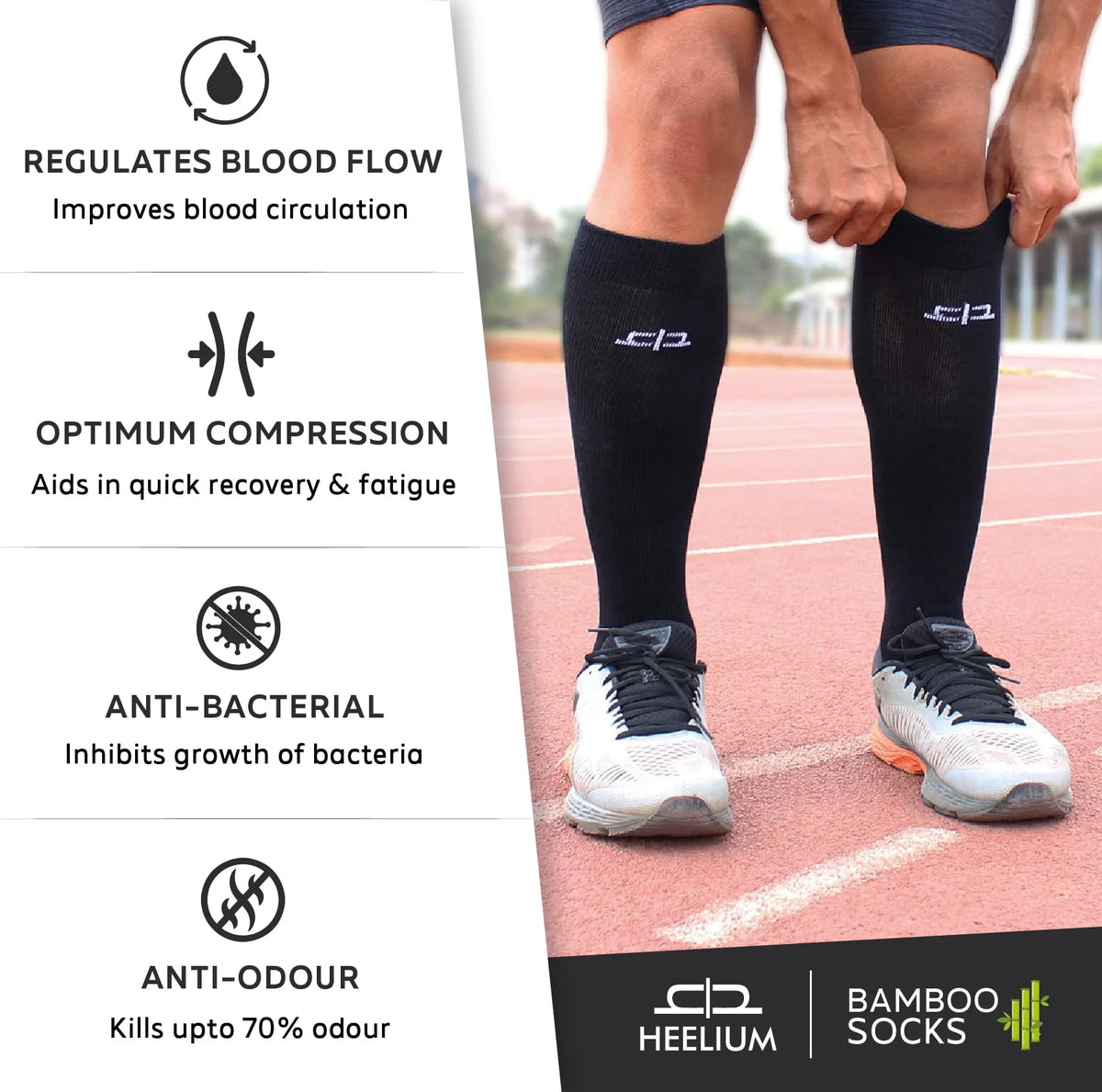 Bamboo Compression Socks - 1 Pair – Heelium