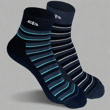 Load image into Gallery viewer, Heelium Bamboo Stripe Quarter Socks - 2 Pairs