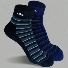Load image into Gallery viewer, Heelium Bamboo Stripe Quarter Socks - 2 Pairs