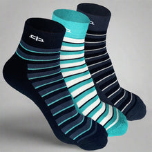 Load image into Gallery viewer, Heelium Bamboo Stripe Quarter Socks - 3 Pairs