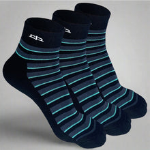 Load image into Gallery viewer, Heelium Bamboo Stripe Quarter Socks - 3 Pairs