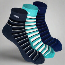 Load image into Gallery viewer, Heelium Bamboo Stripe Quarter Socks - 3 Pairs
