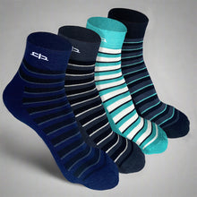 Load image into Gallery viewer, Heelium Bamboo Stripe Quarter Socks - 4 Pairs