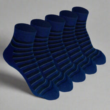 Load image into Gallery viewer, Heelium Bamboo Stripe Quarter Socks - 5 Pairs