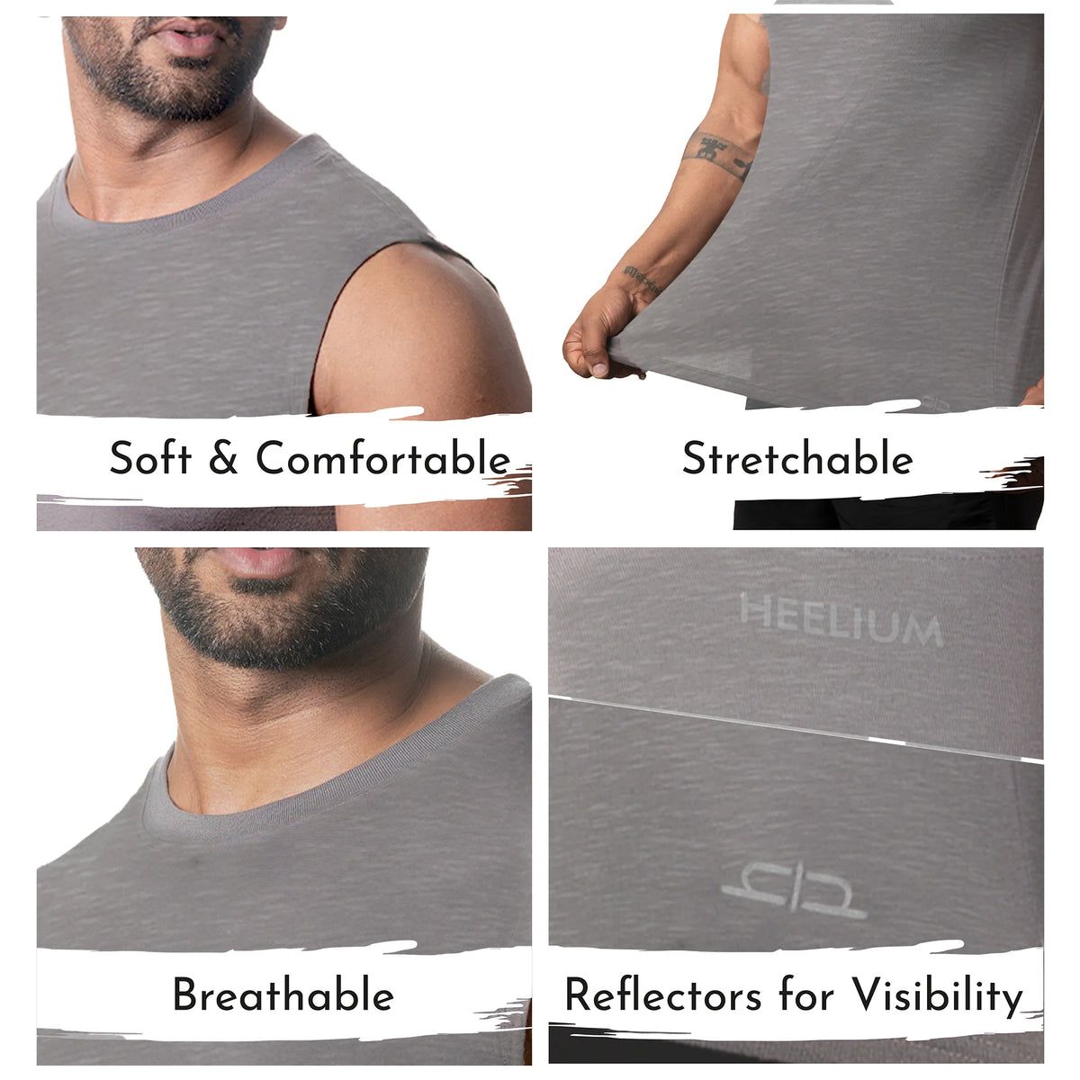 Bamboo Gym Vest for Men Pack of 4 Heelium