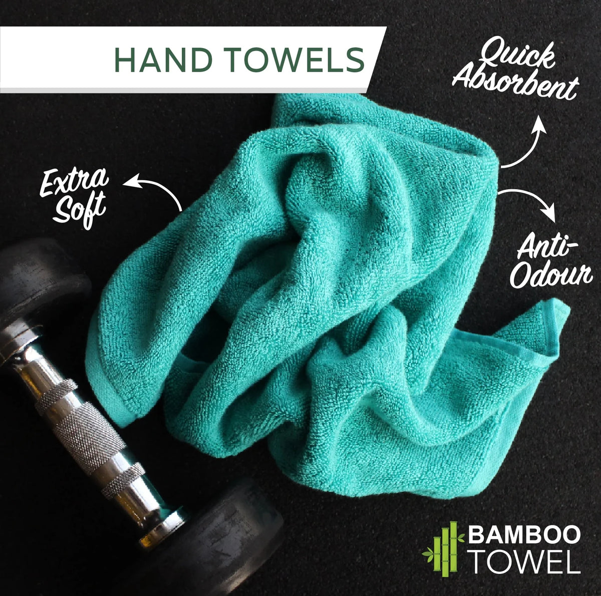Bamboo Hand Towels Set of 6 Heelium