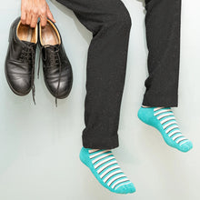 Load image into Gallery viewer, Heelium Bamboo Stripe Quarter Socks - 3 Pairs