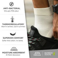 Load image into Gallery viewer, Heelium Bamboo Quarter Socks - 2 Pairs