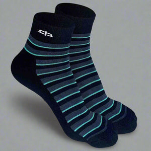 Bamboo Stripe Quarter Length Socks - 2 Pairs