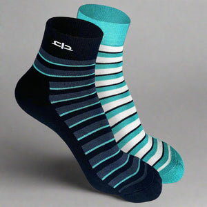 Bamboo Stripe Quarter Length Socks - 2 Pairs