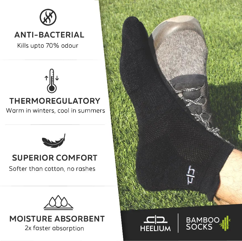 Heelium Bamboo Men Ankle Socks - 3 Pairs