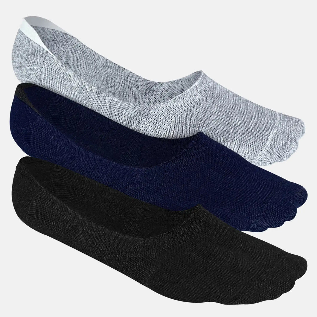 Bamboo No Show Socks for Men (Solid) - Pack of 3