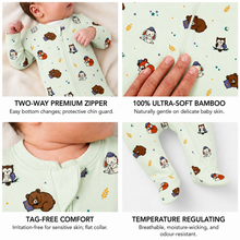 Load image into Gallery viewer, HEELIUM Bamboo Footed Sleepsuit