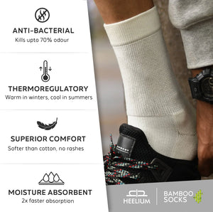 Bamboo Men Crew Socks (Soft Elastane) - 5 Pairs