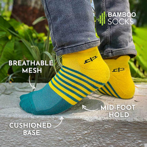 Bamboo Men Ankle Socks (Striped) - 4 Pairs