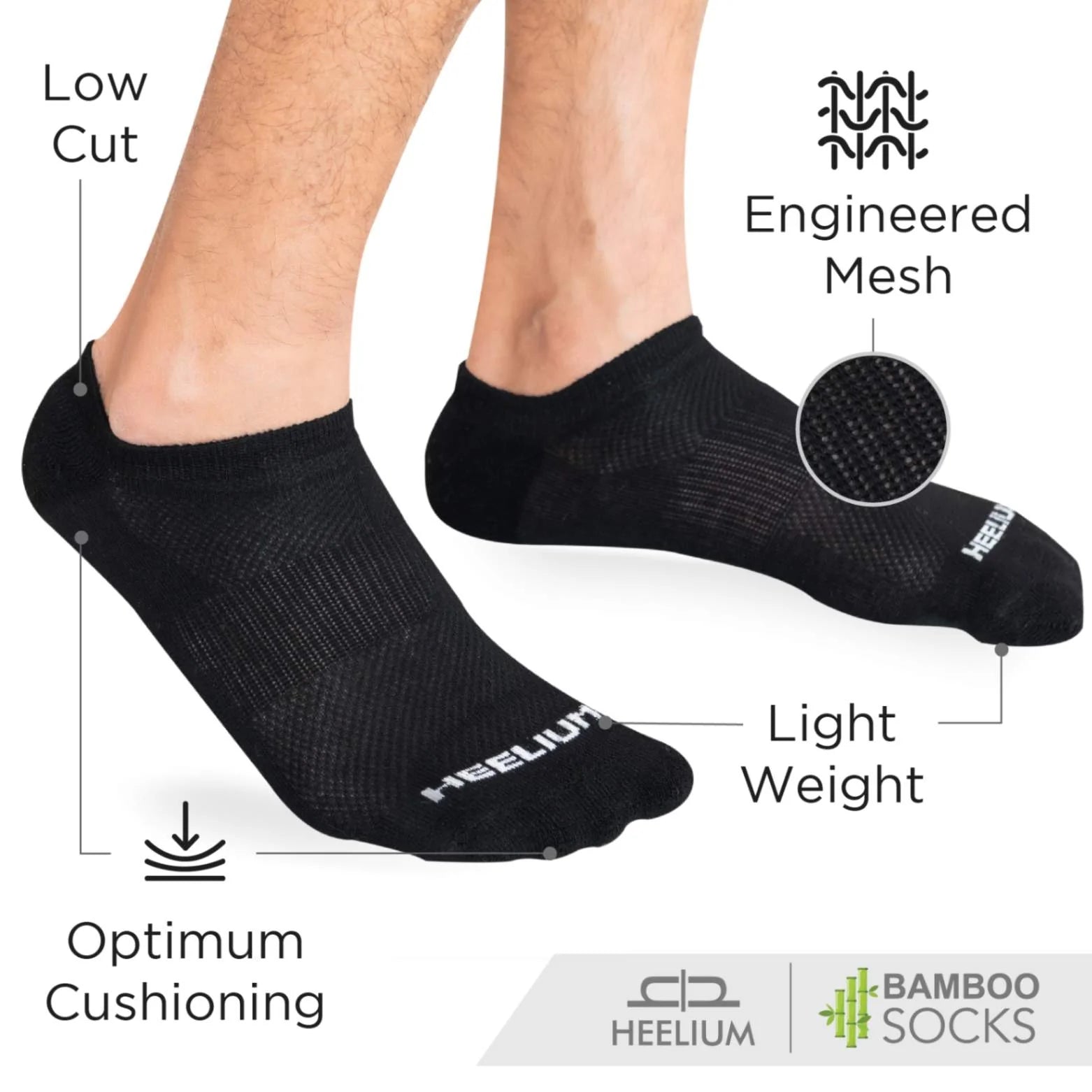 Heelium Bamboo Zero Socks for Men - 3 Pairs