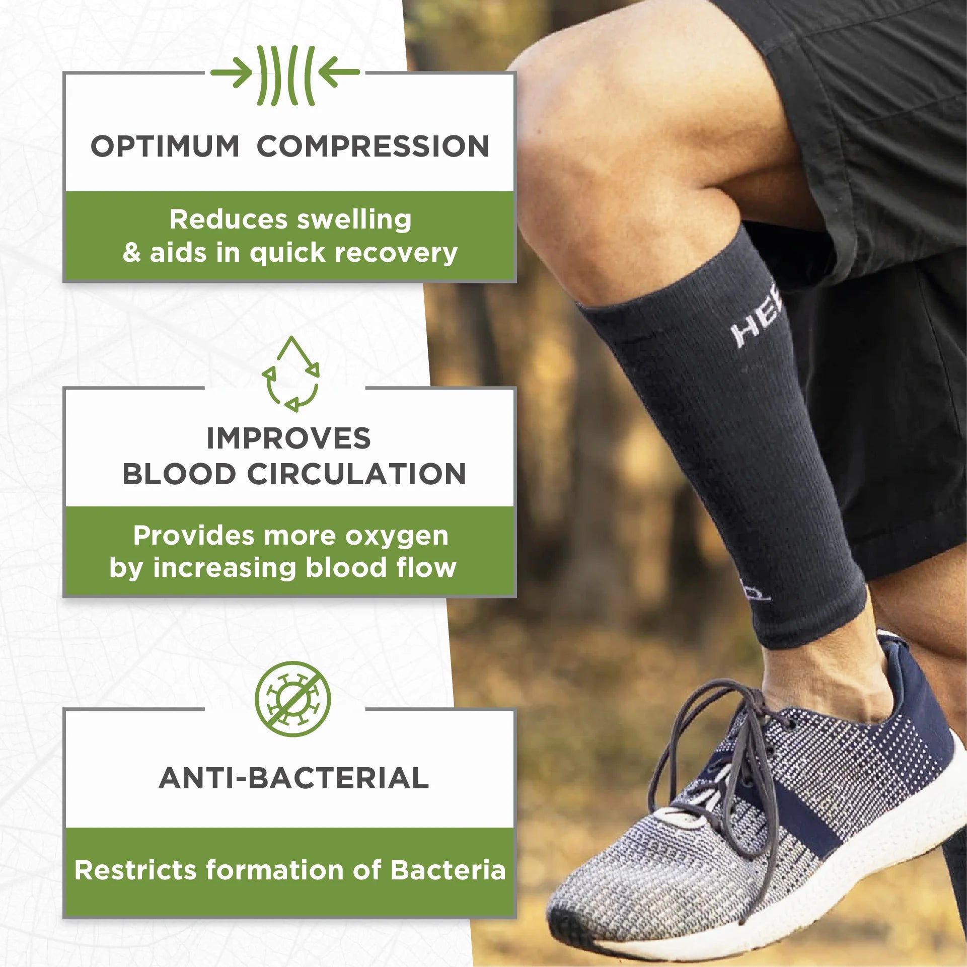 Bamboo Calf Compression Sleeve - Pack of 2