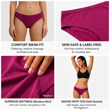Load image into Gallery viewer, Heelium Bamboo Underwear Bikini for Women - Pack of 1