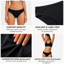 Load image into Gallery viewer, Heelium Bamboo Underwear Bikini for Women - Pack of 1