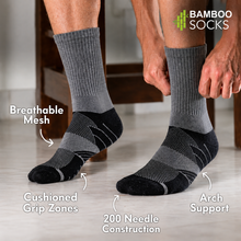 Load image into Gallery viewer, HEELIUM Bamboo Athletic Crew Socks for Men &amp; Women  - 1 Pairs