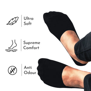 Bamboo No Show Socks for Women (Solid) - Pack of 4