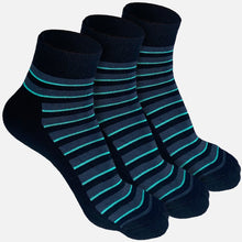 Load image into Gallery viewer, Bamboo Stripe Quarter Length Socks - 3 Pairs