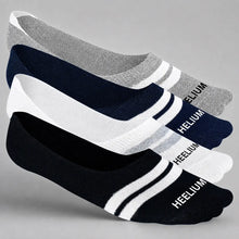 Load image into Gallery viewer, Heelium Bamboo No Show Socks for Men (Stripes) - Pack of 4