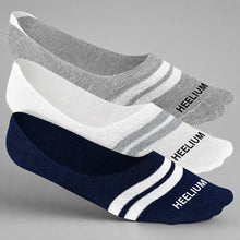 Load image into Gallery viewer, Heelium Bamboo No Show Socks for Men (Stripes) - Pack of 3