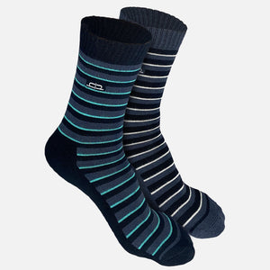 Bamboo Men Crew Socks (Stripes) - 2 Pairs