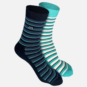 Bamboo Men Crew Socks (Stripes) - 2 Pairs