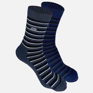 Bamboo Men Crew Socks (Stripes) - 2 Pairs