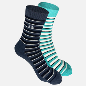 Bamboo Men Crew Socks (Stripes) - 2 Pairs