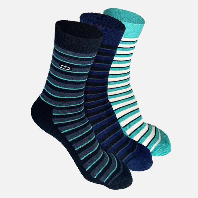 Bamboo Men Crew Socks (Stripes) - 3 Pairs