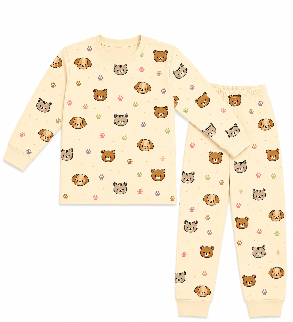 Heelium cream bamboo full co-ord set with long sleeves and matching pants