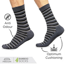 Load image into Gallery viewer, Bamboo Men Crew Socks (Stripes) - 3 Pairs