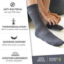 Load image into Gallery viewer, Bamboo Men Crew Socks (Solids) - 8 Pairs