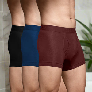 Heelium Bamboo Underwear Trunk (Keyhole) For Men - Pack of 3
