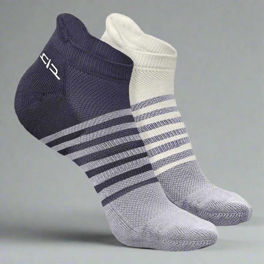 Heelium Bamboo Men Ankle Socks (Striped) - 2 Pairs