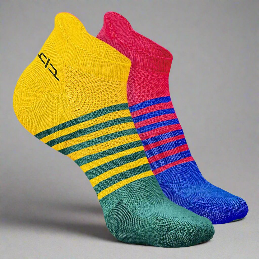 Heelium Bamboo Men Ankle Socks (Striped) - 2 Pairs