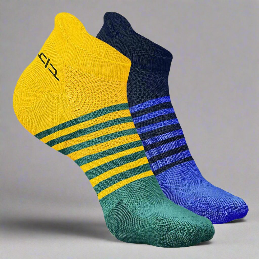 Heelium Bamboo Men Ankle Socks (Striped) - 2 Pairs