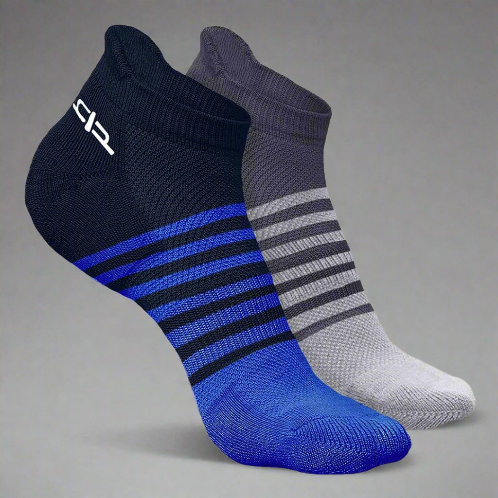 Heelium Bamboo Men Ankle Socks (Striped) - 2 Pairs