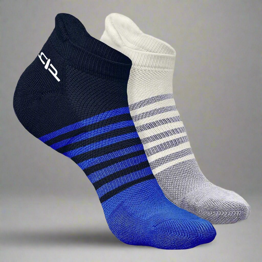 Heelium Bamboo Men Ankle Socks (Striped) - 2 Pairs