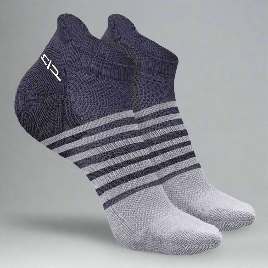 Heelium Bamboo Men Ankle Socks (Striped) - 2 Pairs