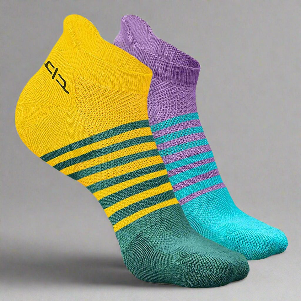 Heelium Bamboo Men Ankle Socks (Striped) - 2 Pairs