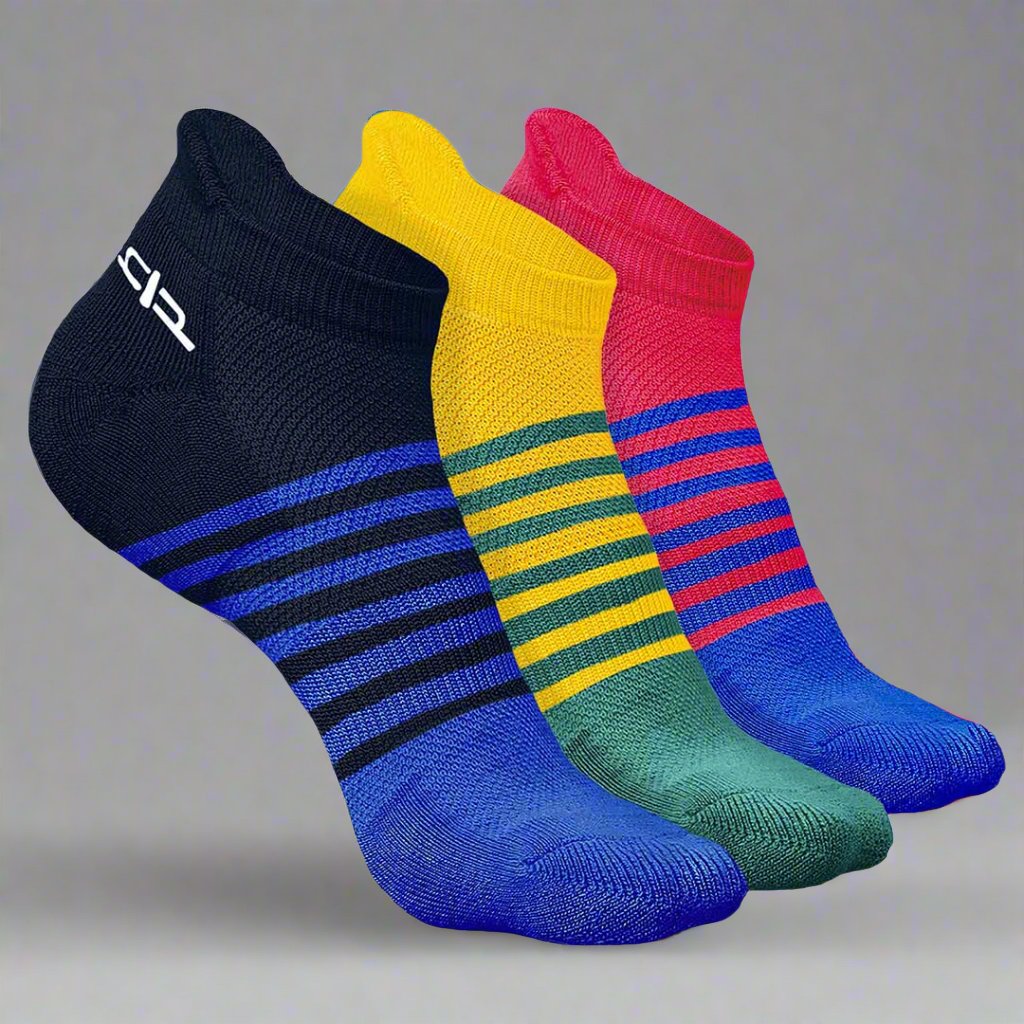 Heelium Bamboo Men Ankle Socks (Striped) - 3 Pairs