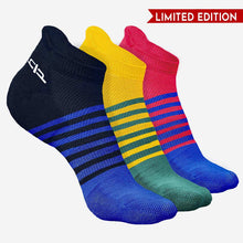 Load image into Gallery viewer, Bamboo Men Ankle Socks (Striped) - 3 Pairs