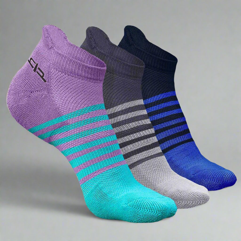 Heelium Bamboo Men Ankle Socks (Striped) - 3 Pairs
