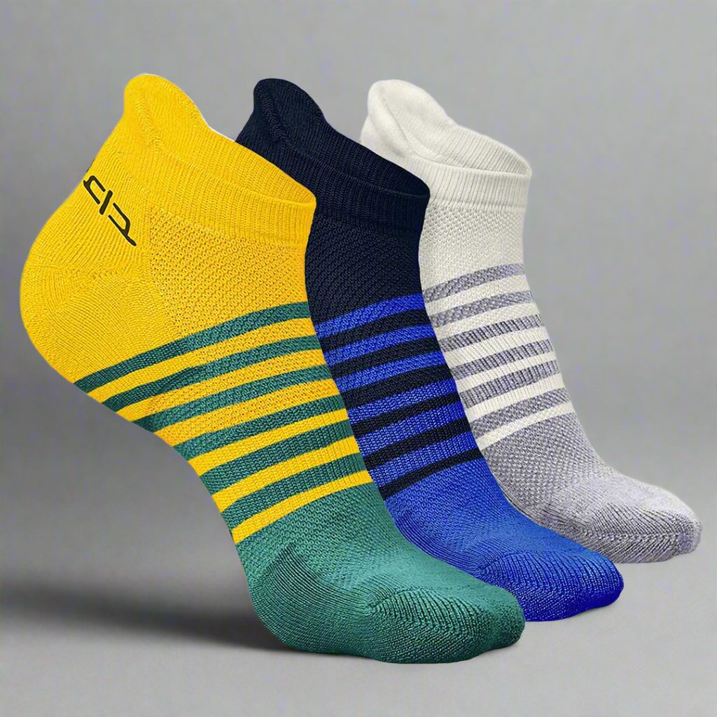 Heelium Bamboo Men Ankle Socks (Striped) - 3 Pairs