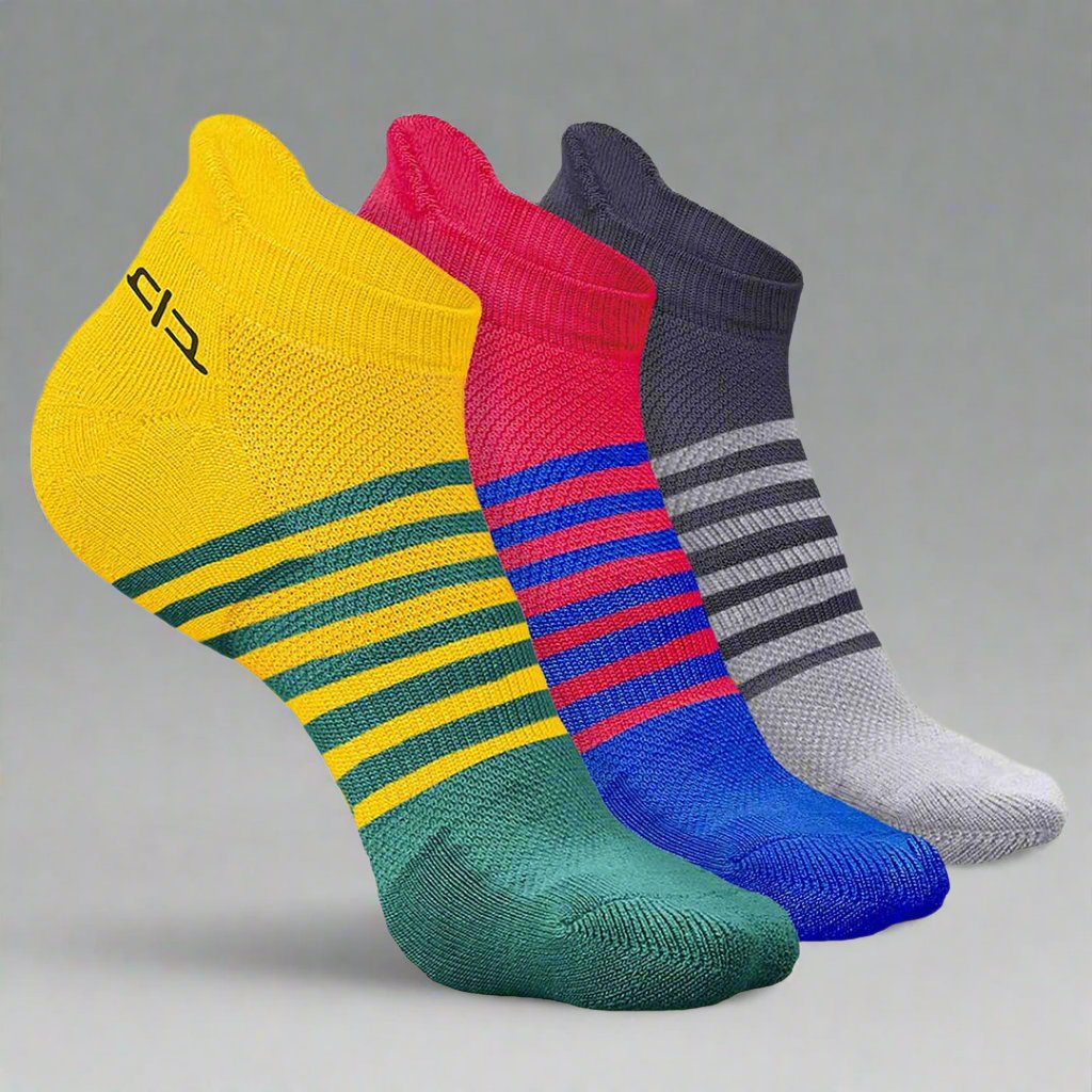Heelium Bamboo Men Ankle Socks (Striped) - 3 Pairs